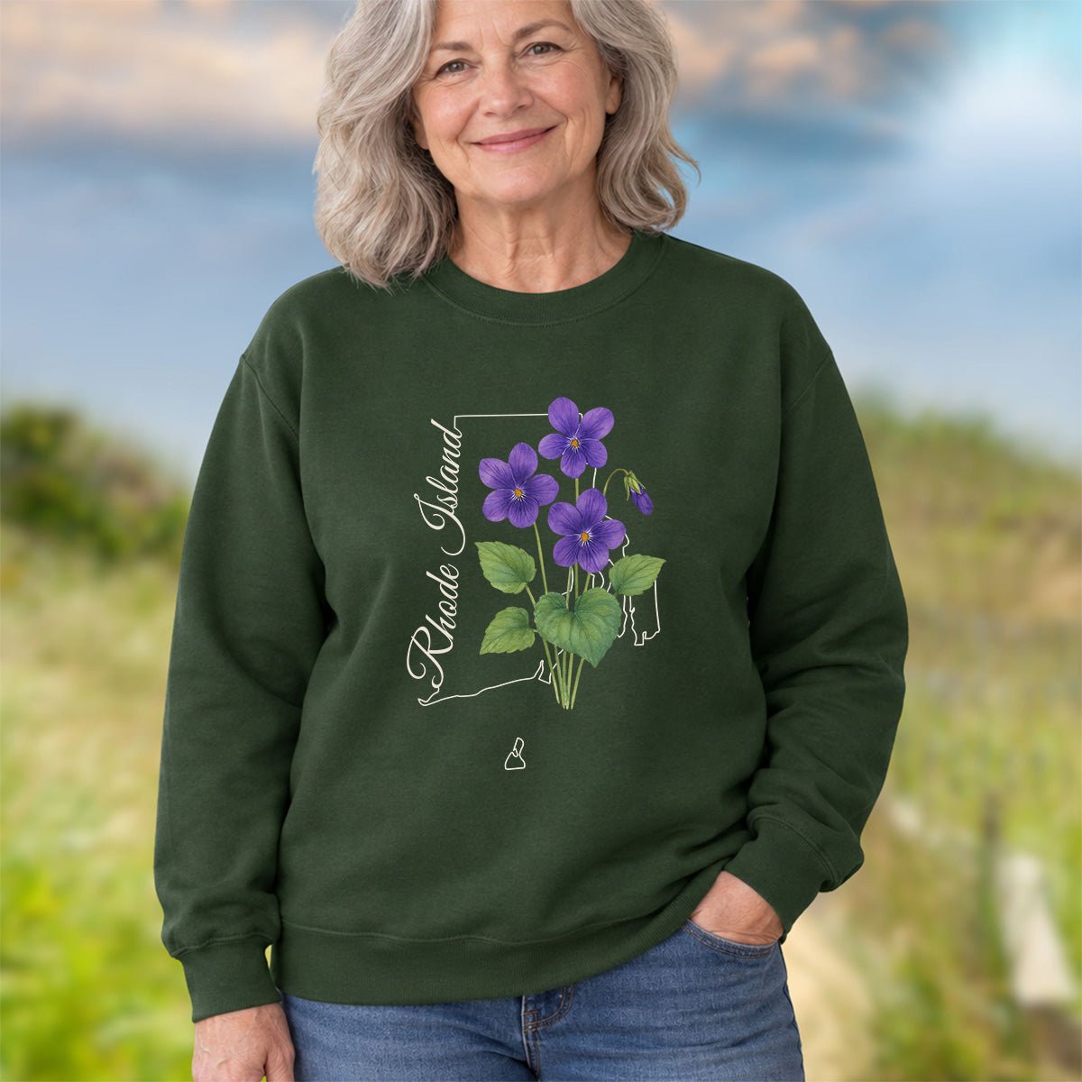 Rhode Island State Flower Sweatshirt - Common Violet