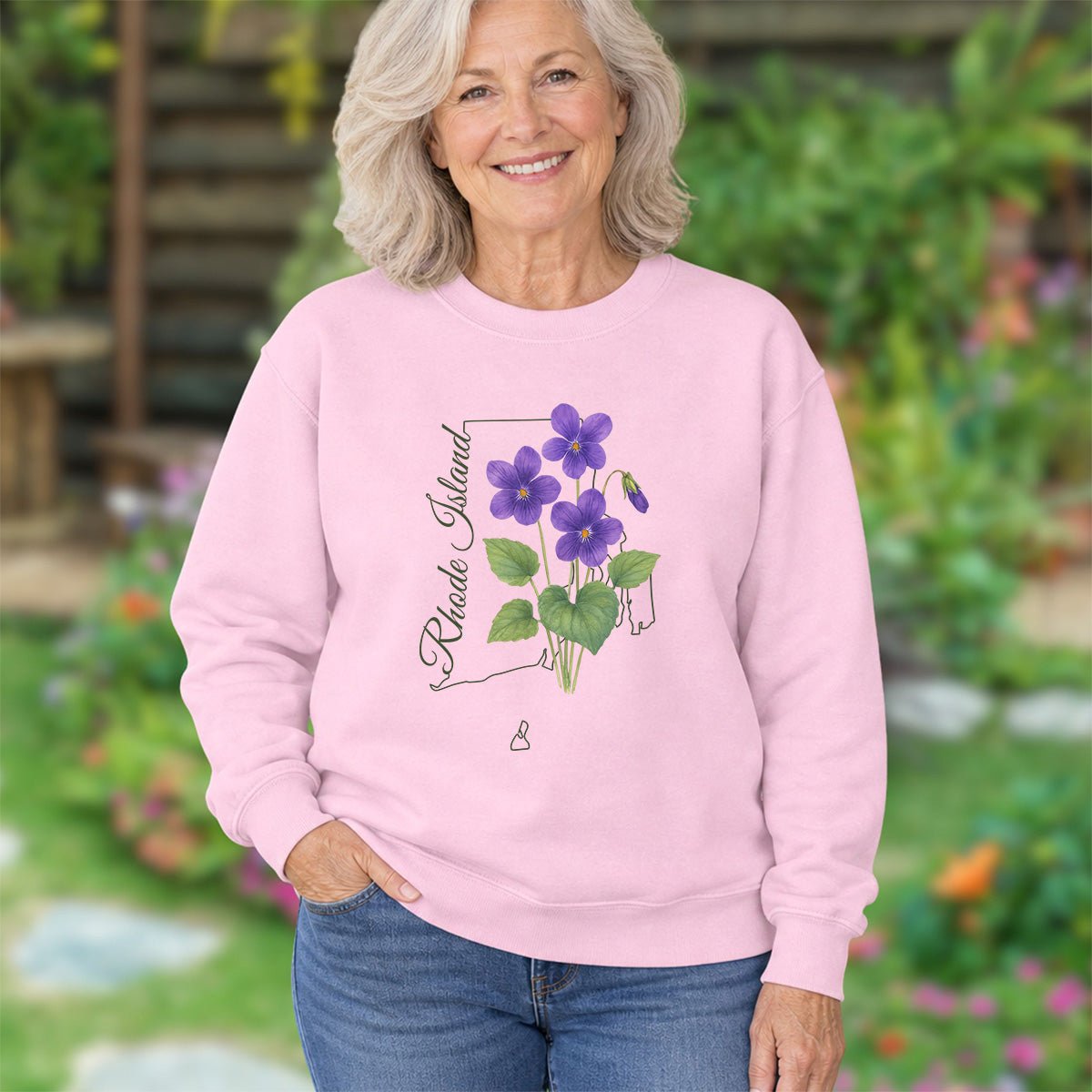 Rhode Island State Flower Sweatshirt - Common Violet