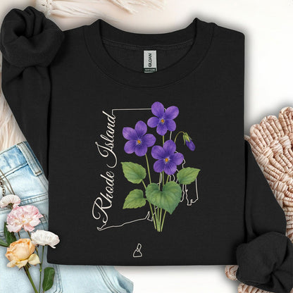 Rhode Island State Flower Sweatshirt - Common Violet