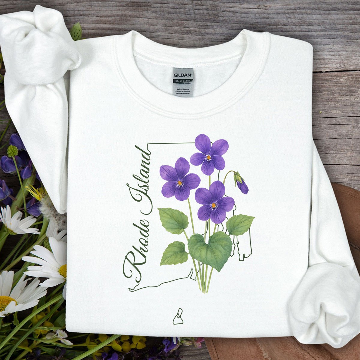 Rhode Island State Flower Sweatshirt - Common Violet