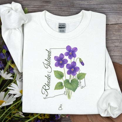 Rhode Island State Flower Sweatshirt - Common Violet