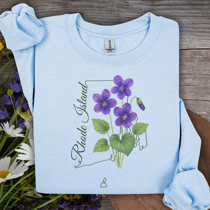 Rhode Island State Flower Sweatshirt - Common Violet