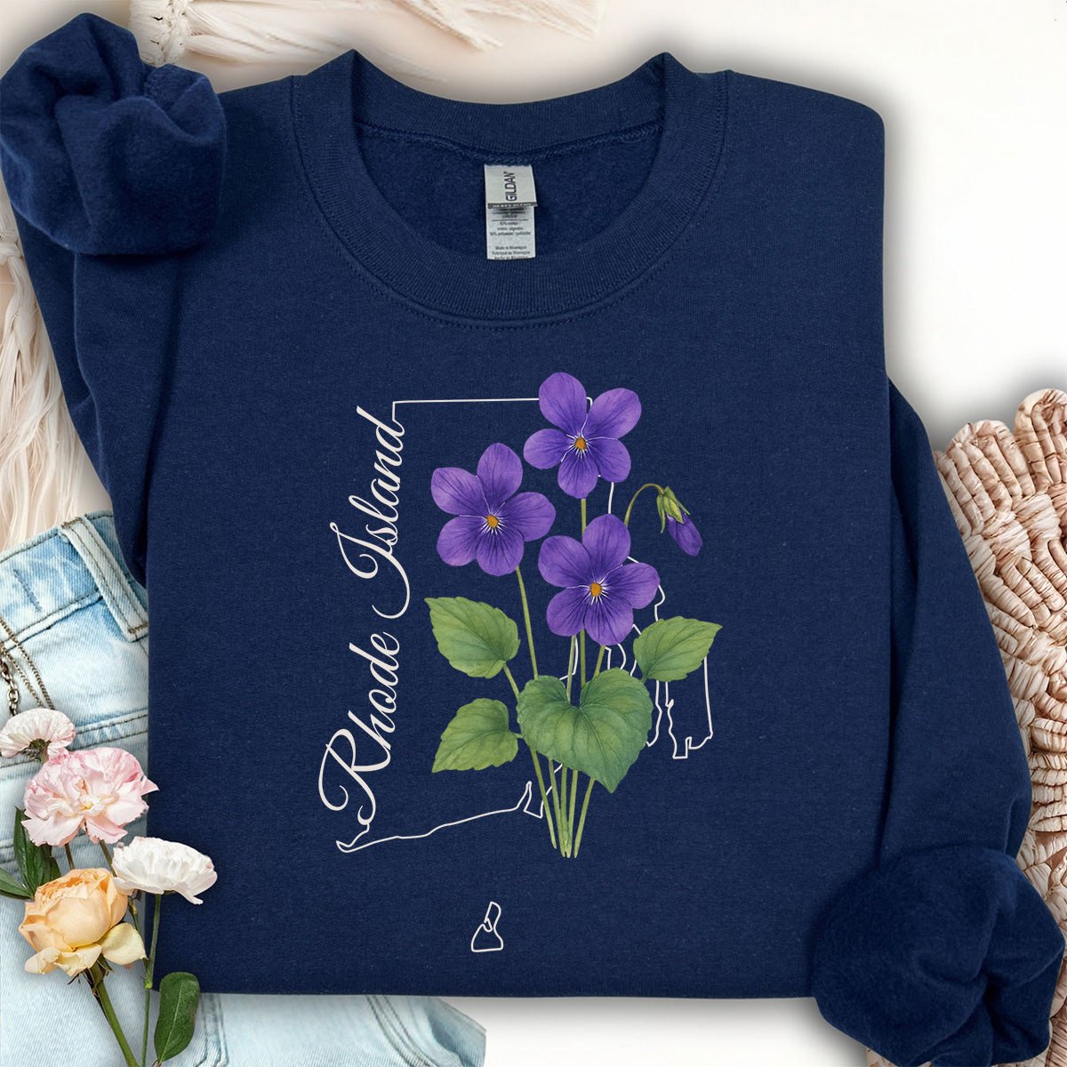 Rhode Island State Flower Sweatshirt - Common Violet