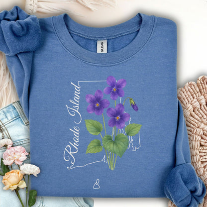 Rhode Island State Flower Sweatshirt - Common Violet