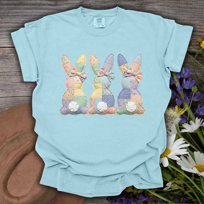 Faux Patchwork Easter Bunny Trio T-Shirt
