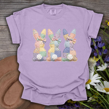 Faux Patchwork Easter Bunny Trio T-Shirt