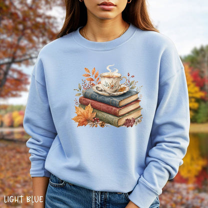 Autumn Cozy Books & Teacup Sweatshirt