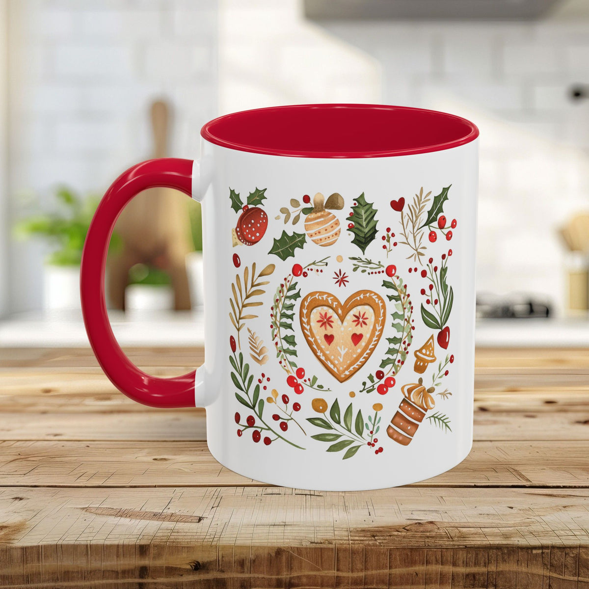 Holiday Gingerbread Heart Art Mug (11/15oz)