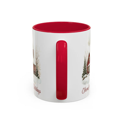 Home for the Holidays Red Cabin Mug (11/15oz)