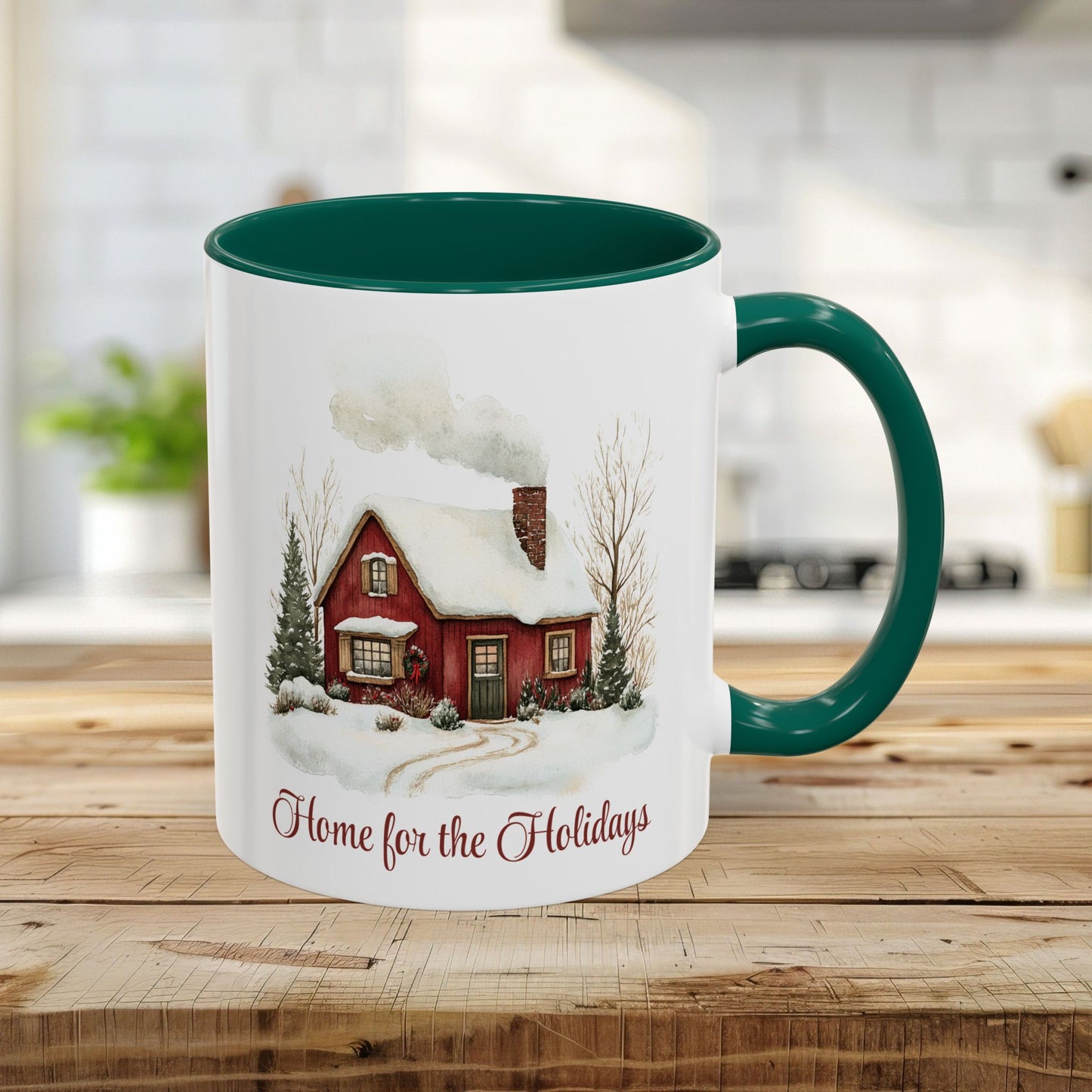 Home for the Holidays Red Cabin Mug (11/15oz)