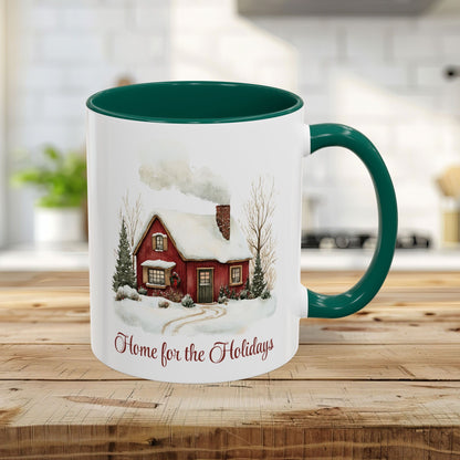 Home for the Holidays Red Cabin Mug (11/15oz)