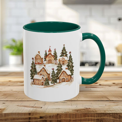 Snowy Holiday Gingerbread Village Mug (11/15oz)