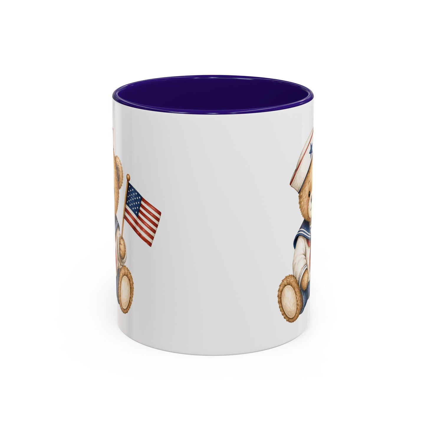 Patriotic Teddy Bear Sailor with Flag Mug (11/15oz)