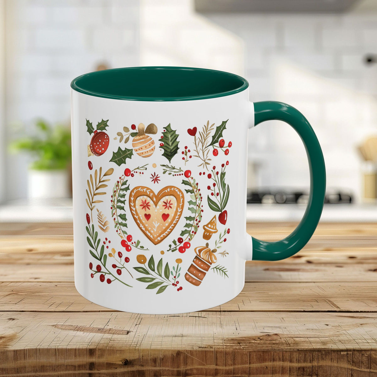 Holiday Gingerbread Heart Art Mug (11/15oz)