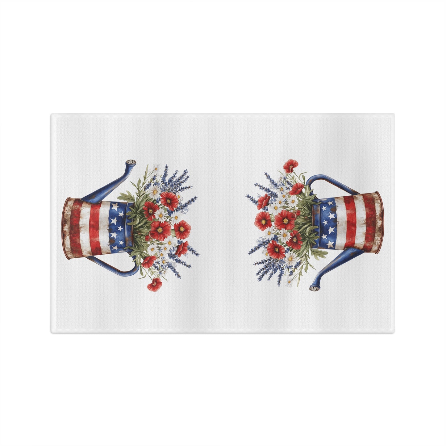 Americana Floral Watering Can Tea Towel