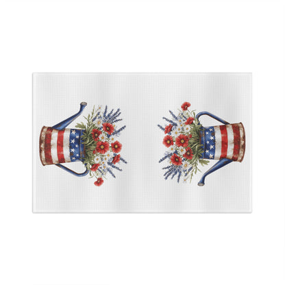 Americana Floral Watering Can Tea Towel