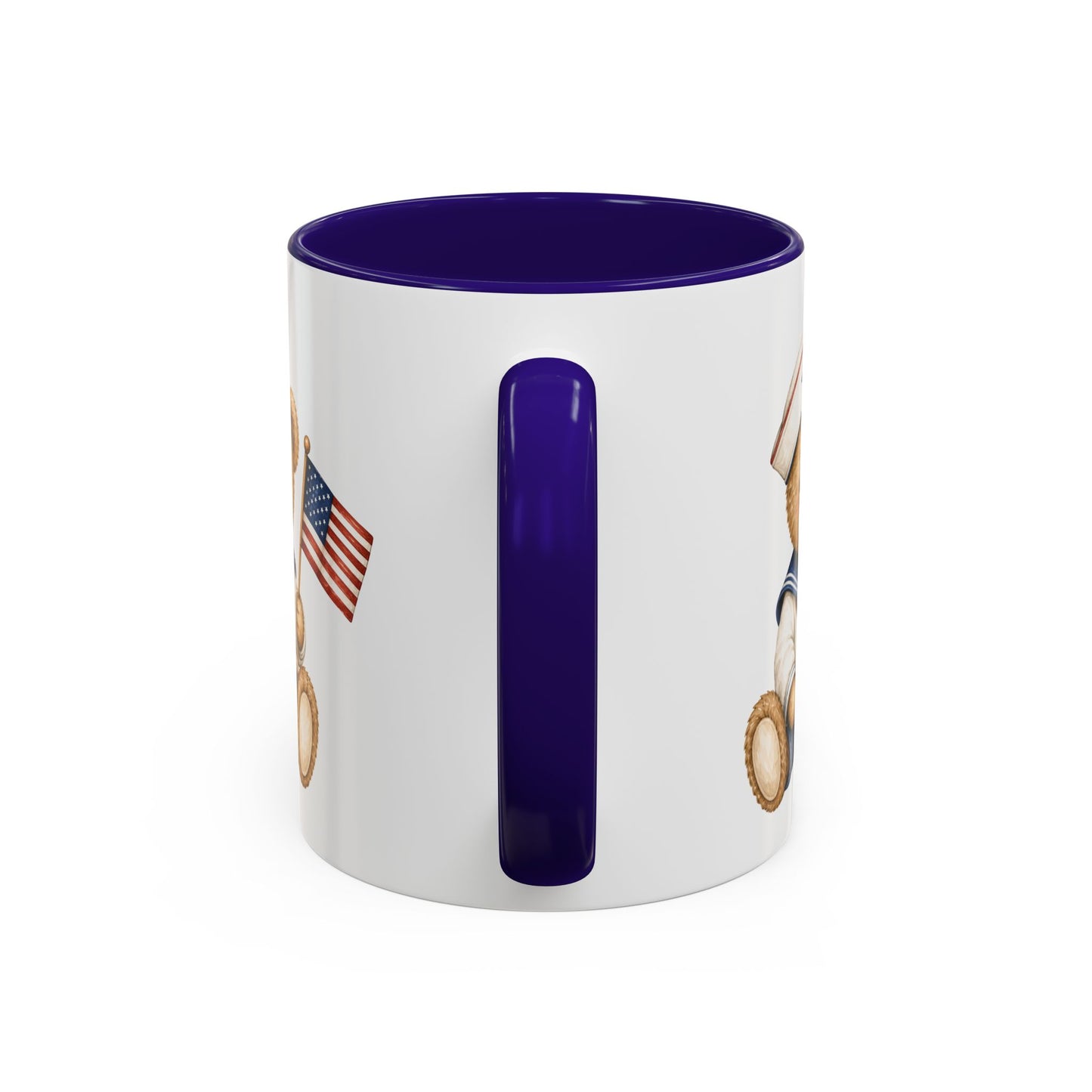 Patriotic Teddy Bear Sailor with Flag Mug (11/15oz)