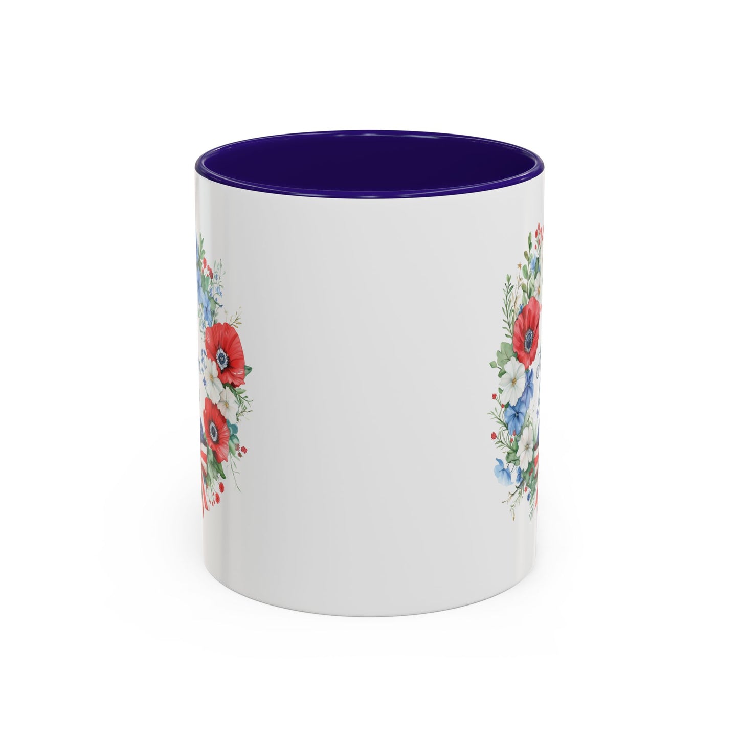 Let Freedom Bloom Patriotic Floral Wreath Mug (11/15oz)