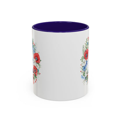Let Freedom Bloom Patriotic Floral Wreath Mug (11/15oz)