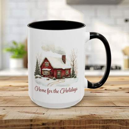 Home for the Holidays Red Cabin Mug (11/15oz)