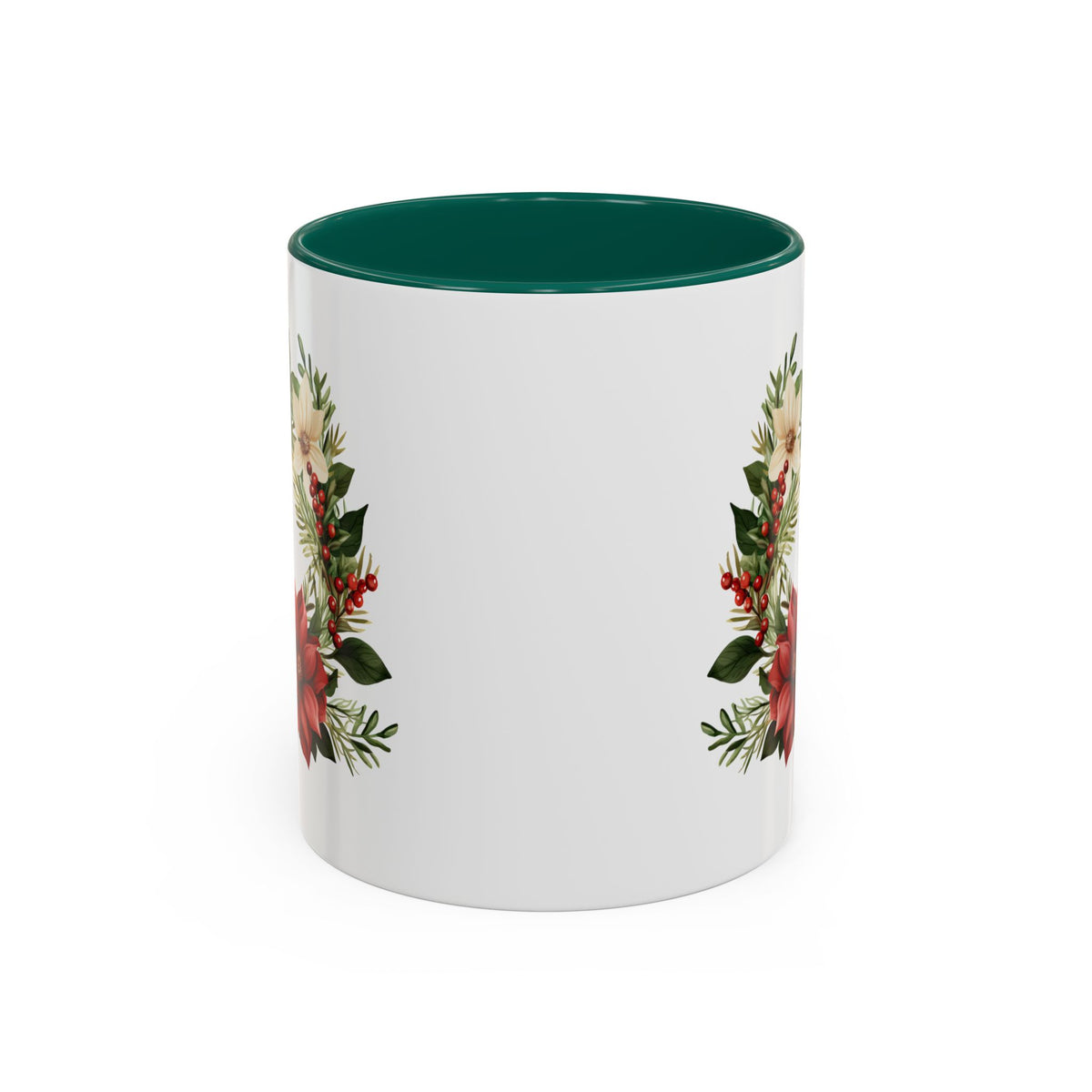 Holiday Poinsettia Wreath Mug (11/15oz)
