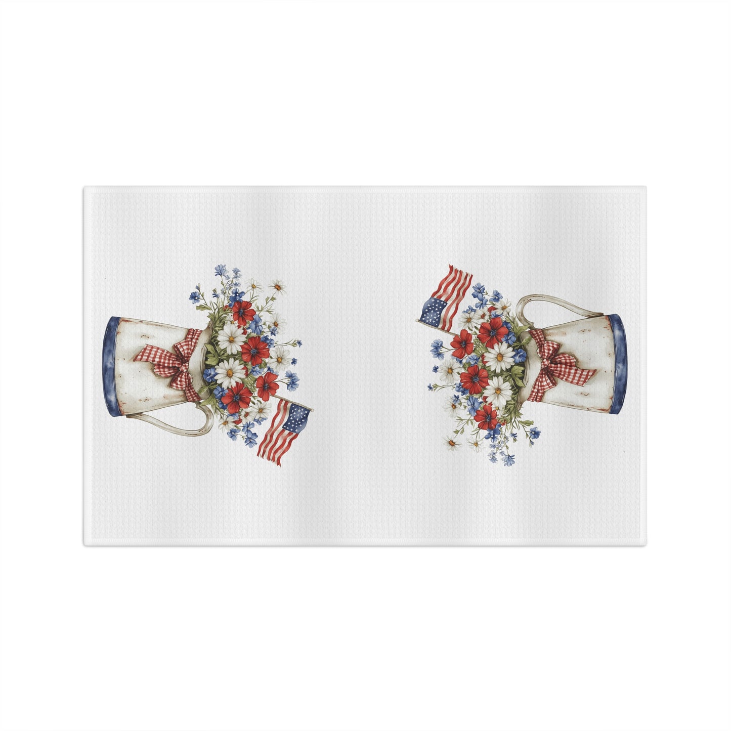 Americana Floral Pitcher with Flag Tea Towel