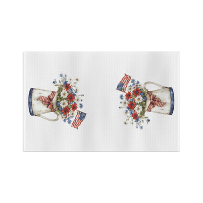 Americana Floral Pitcher with Flag Tea Towel