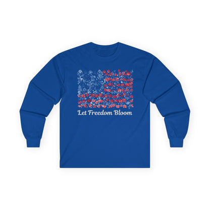 Let Freedom Bloom Floral Flag Long Sleeve Tee
