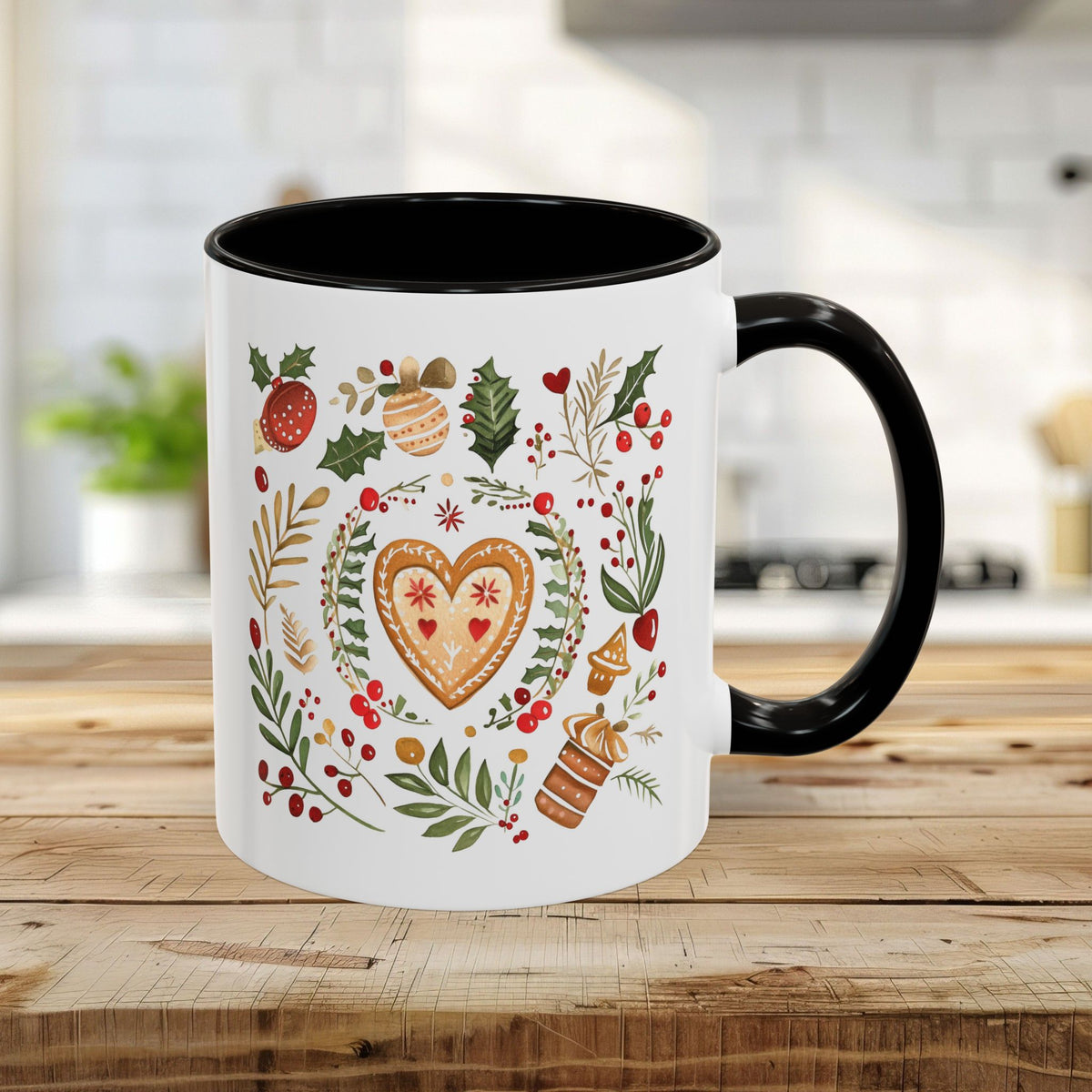 Holiday Gingerbread Heart Art Mug (11/15oz)