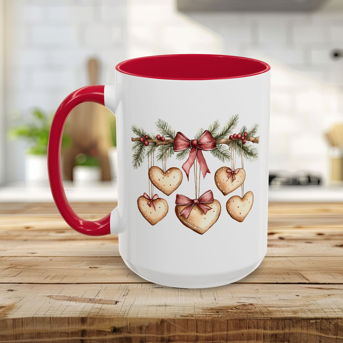 Christmas Gingerbread Heart Garland Mug (11/15oz)