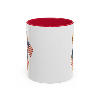 Patriotic Teddy Bear Girl with Gingham Dress (11/15oz)