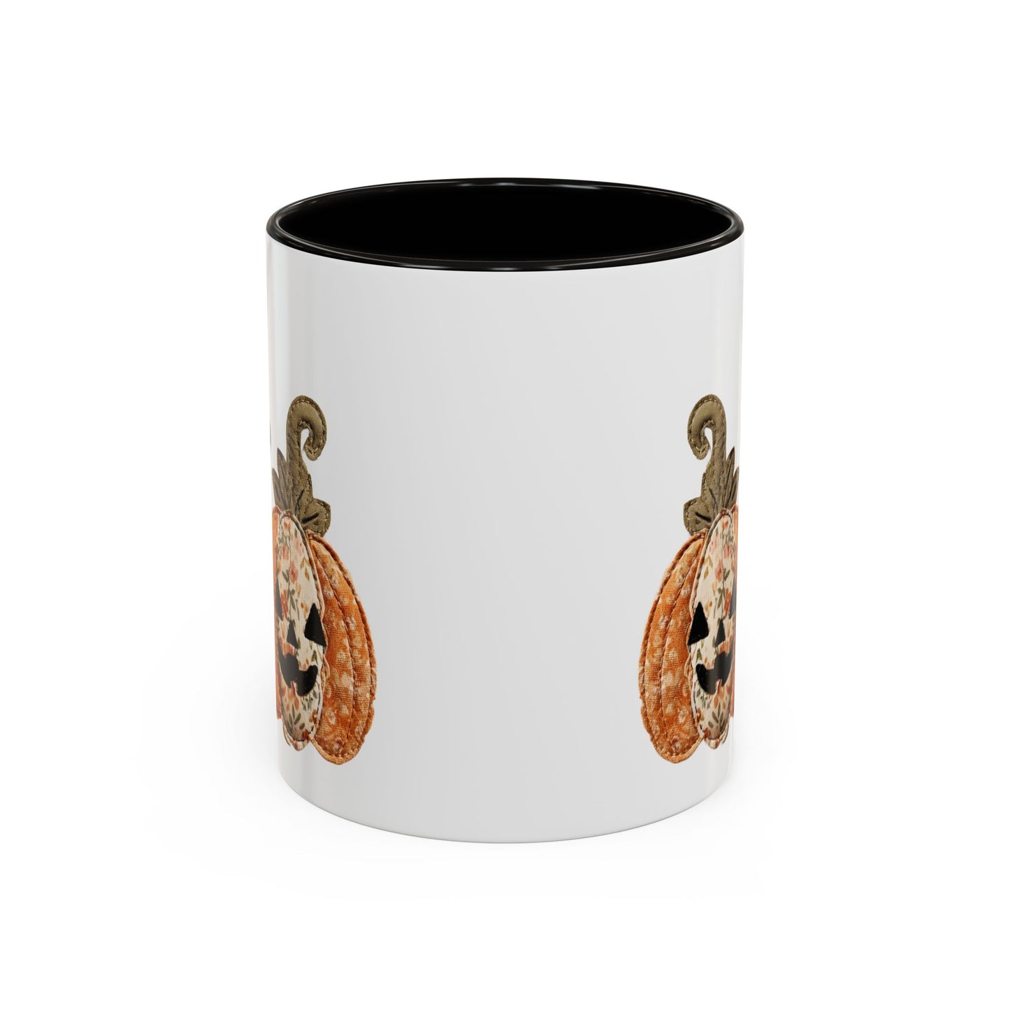 Patchwork Halloween Ghost & Jack-O'-Lantern Mug (11oz/15oz)