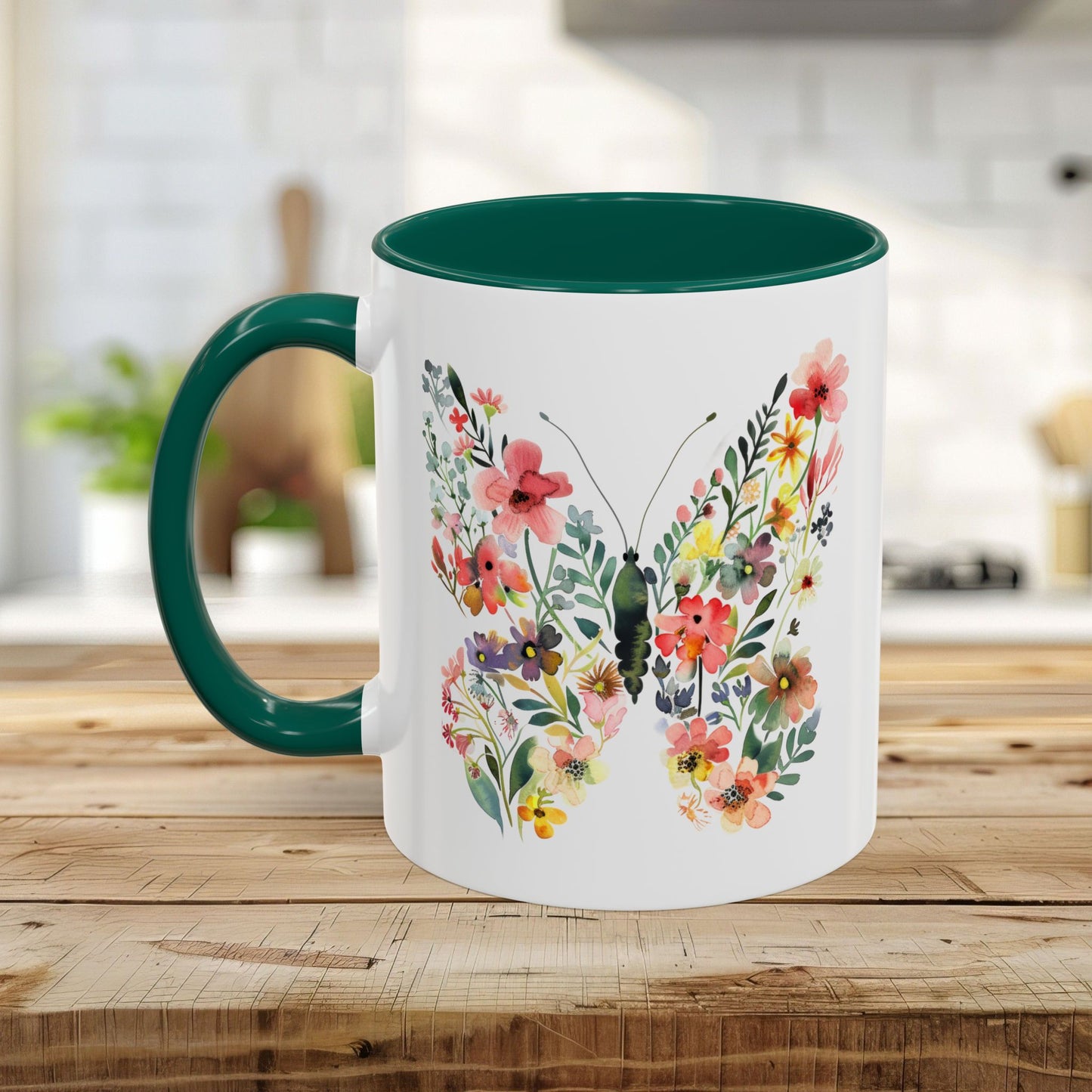 Bright Floral Butterfly Mug (11/15oz)
