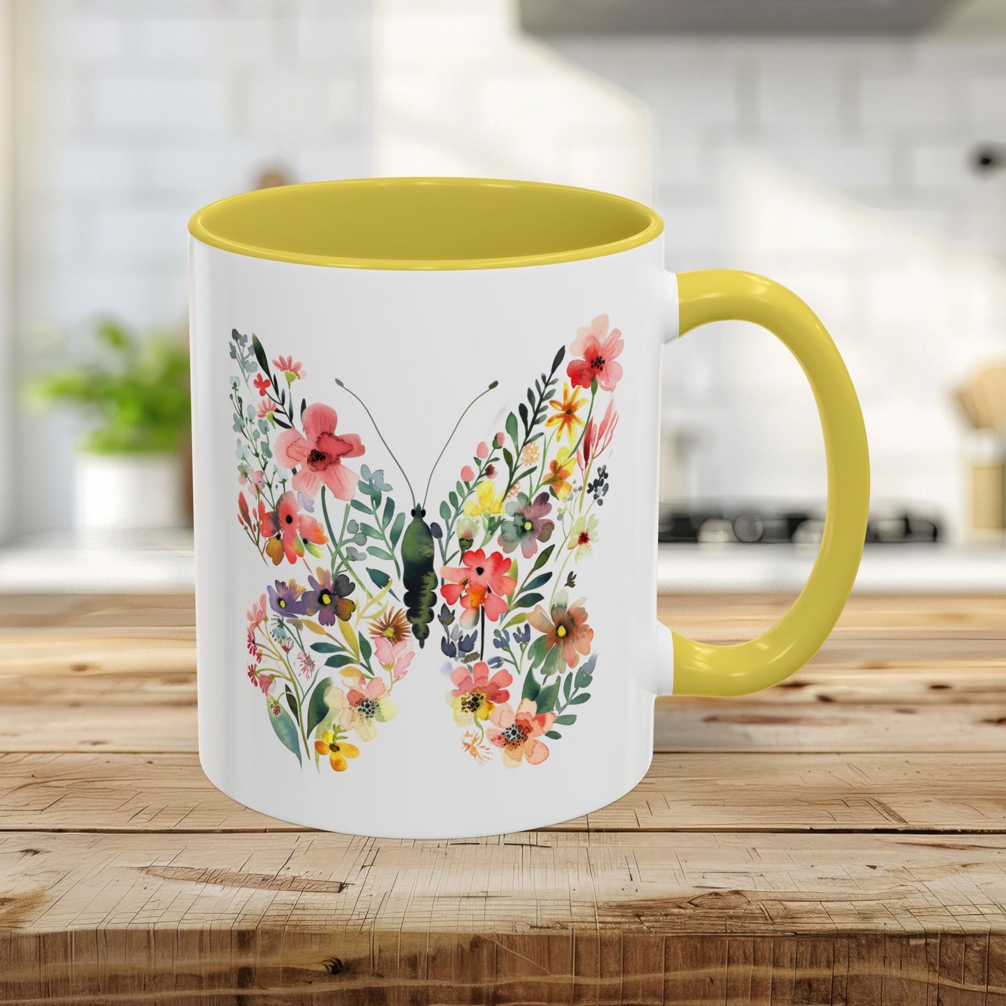 Bright Floral Butterfly Mug (11/15oz)