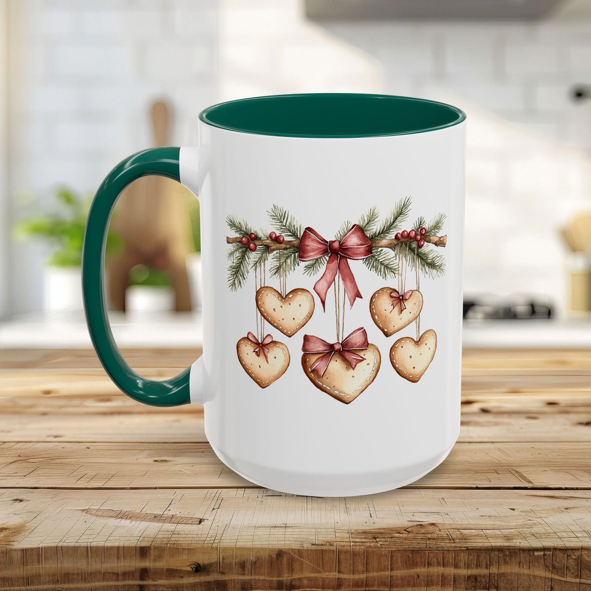 Christmas Gingerbread Heart Garland Mug (11/15oz)