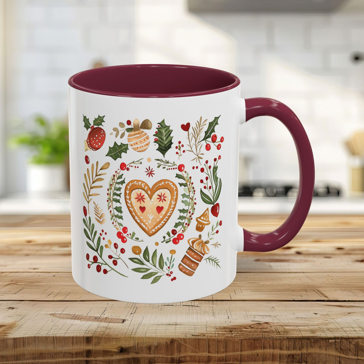 Holiday Gingerbread Heart Art Mug (11/15oz)