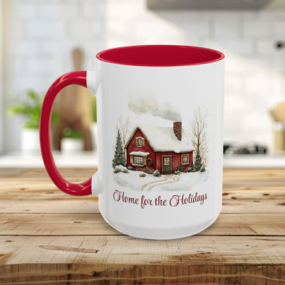 Home for the Holidays Red Cabin Mug (11/15oz)