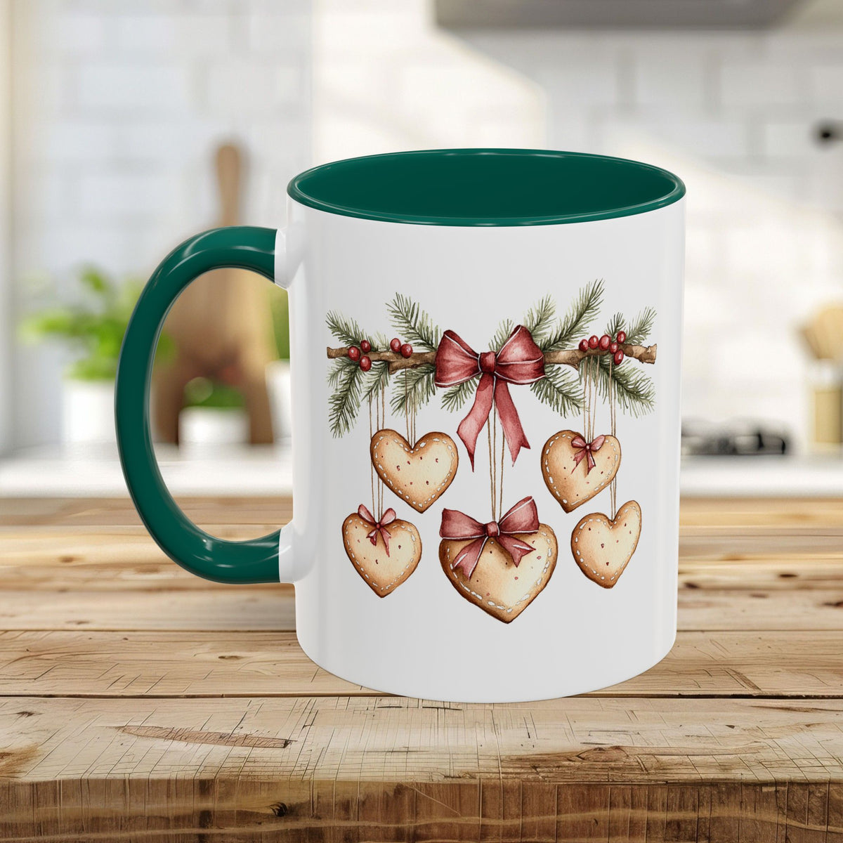 Christmas Gingerbread Heart Garland Mug (11/15oz)