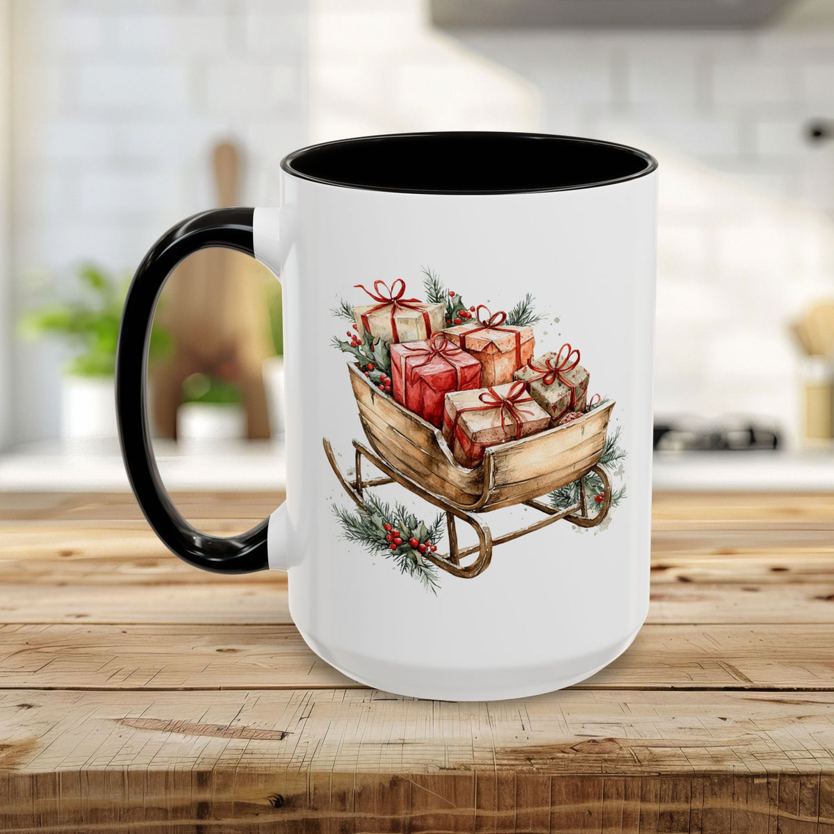 Rustic Christmas Sleigh Mug (11/15oz)