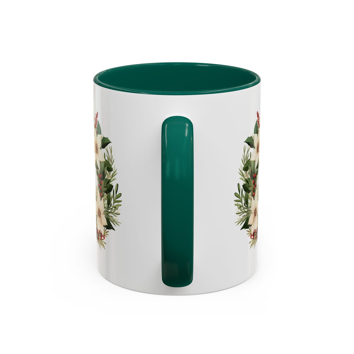Holiday Poinsettia Wreath Mug (11/15oz)
