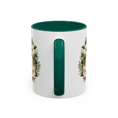 Holiday Poinsettia Wreath Mug (11/15oz)