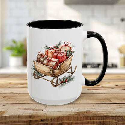 Rustic Christmas Sleigh Mug (11/15oz)
