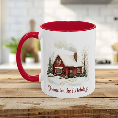 Home for the Holidays Red Cabin Mug (11/15oz)