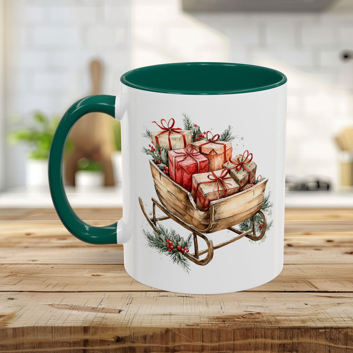 Rustic Christmas Sleigh Mug (11/15oz)