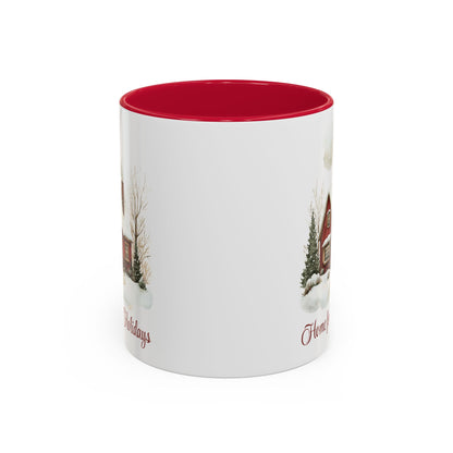 Home for the Holidays Red Cabin Mug (11/15oz)