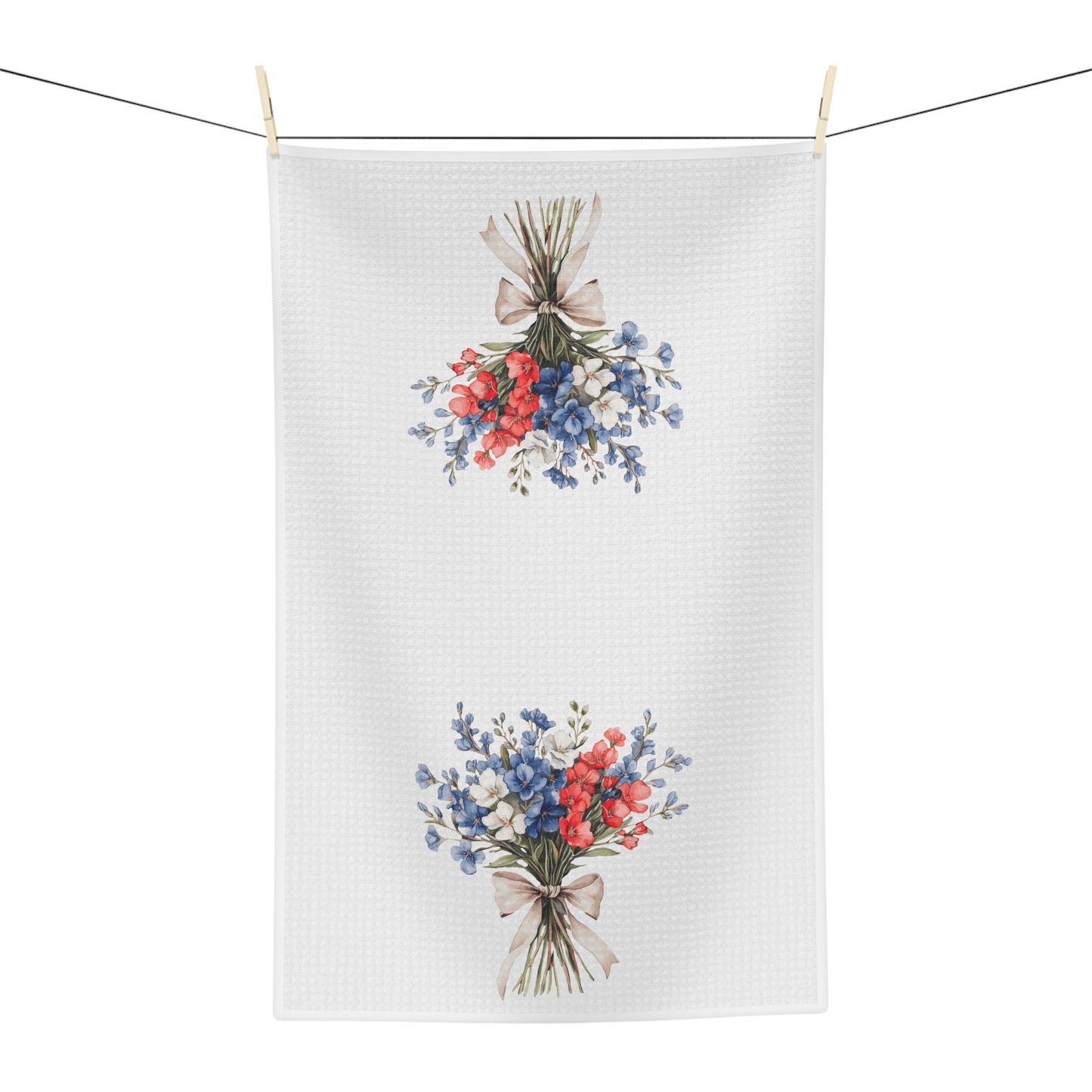 Patriotic Floral Bouquet Tea Towel