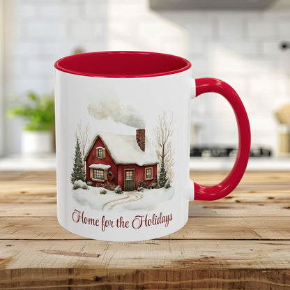 Home for the Holidays Red Cabin Mug (11/15oz)