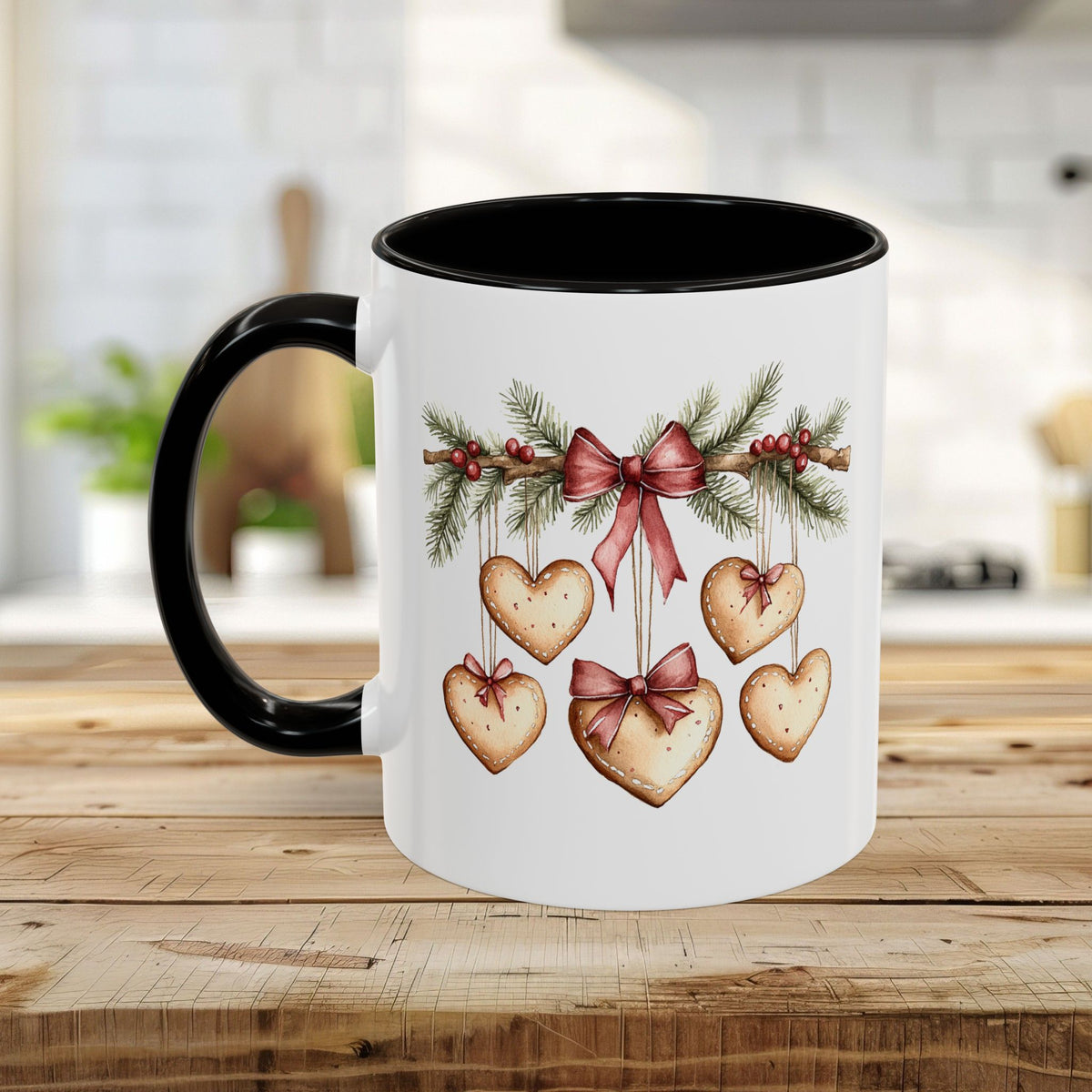 Christmas Gingerbread Heart Garland Mug (11/15oz)