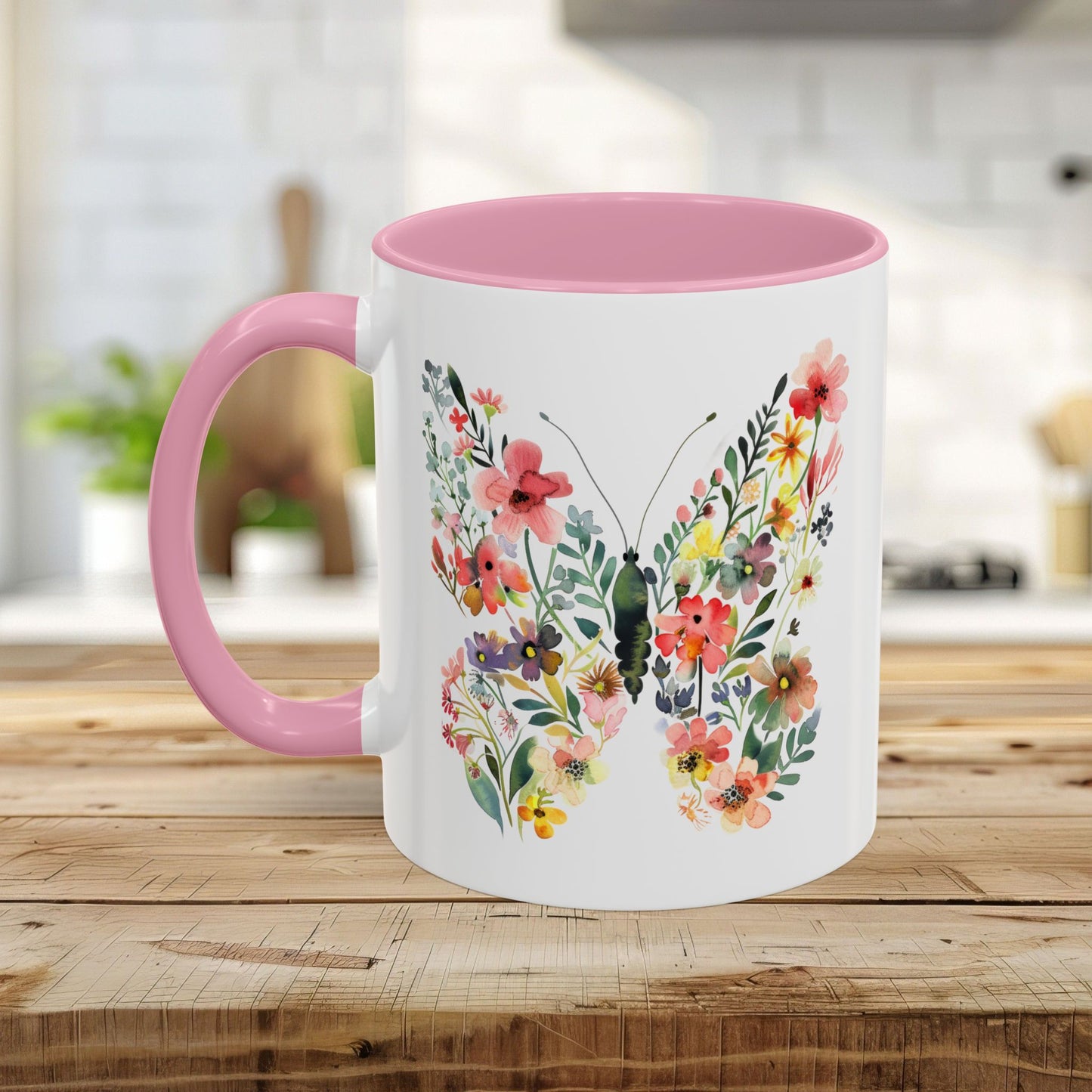 Bright Floral Butterfly Mug (11/15oz)