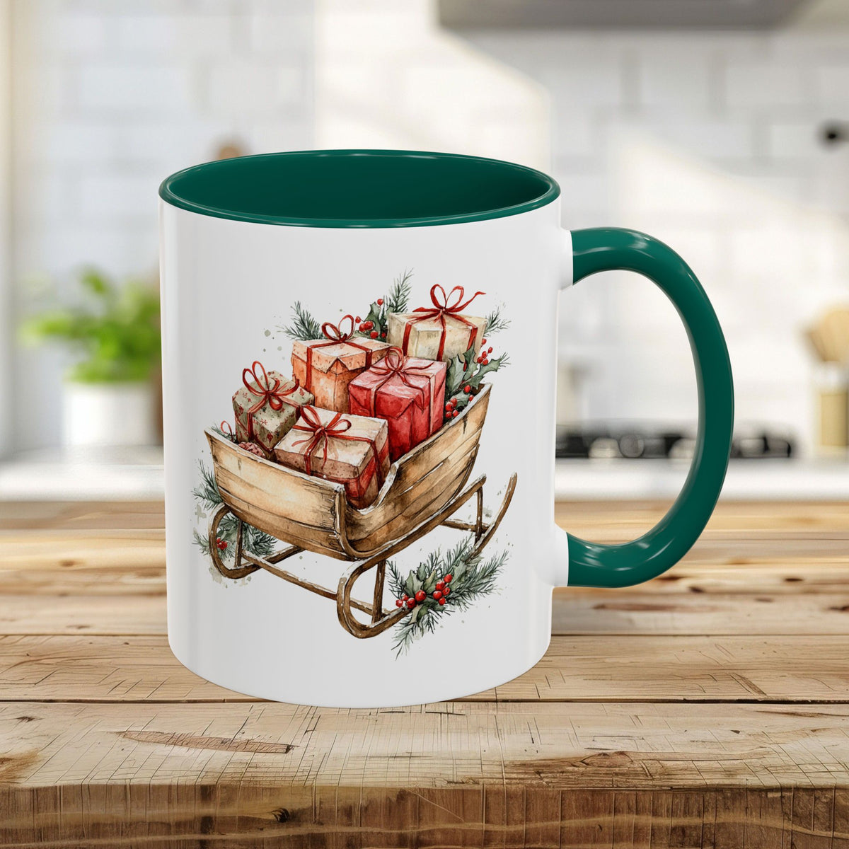 Rustic Christmas Sleigh Mug (11/15oz)